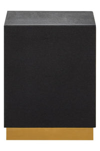 Cardoba Square Black Shagreen Effect Side Table and Stool