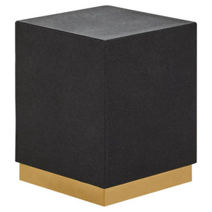 Cardoba Square Black Shagreen Effect Side Table and Stool