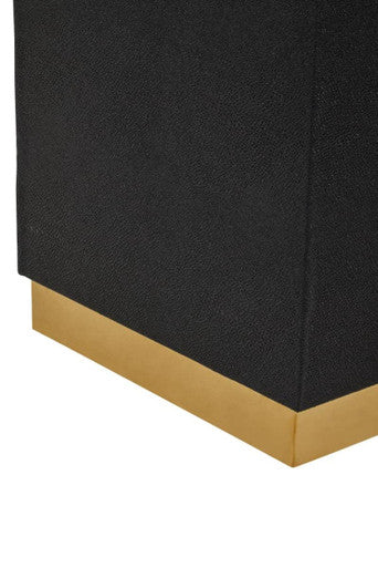 Cardoba Square Black Shagreen Effect Side Table and Stool