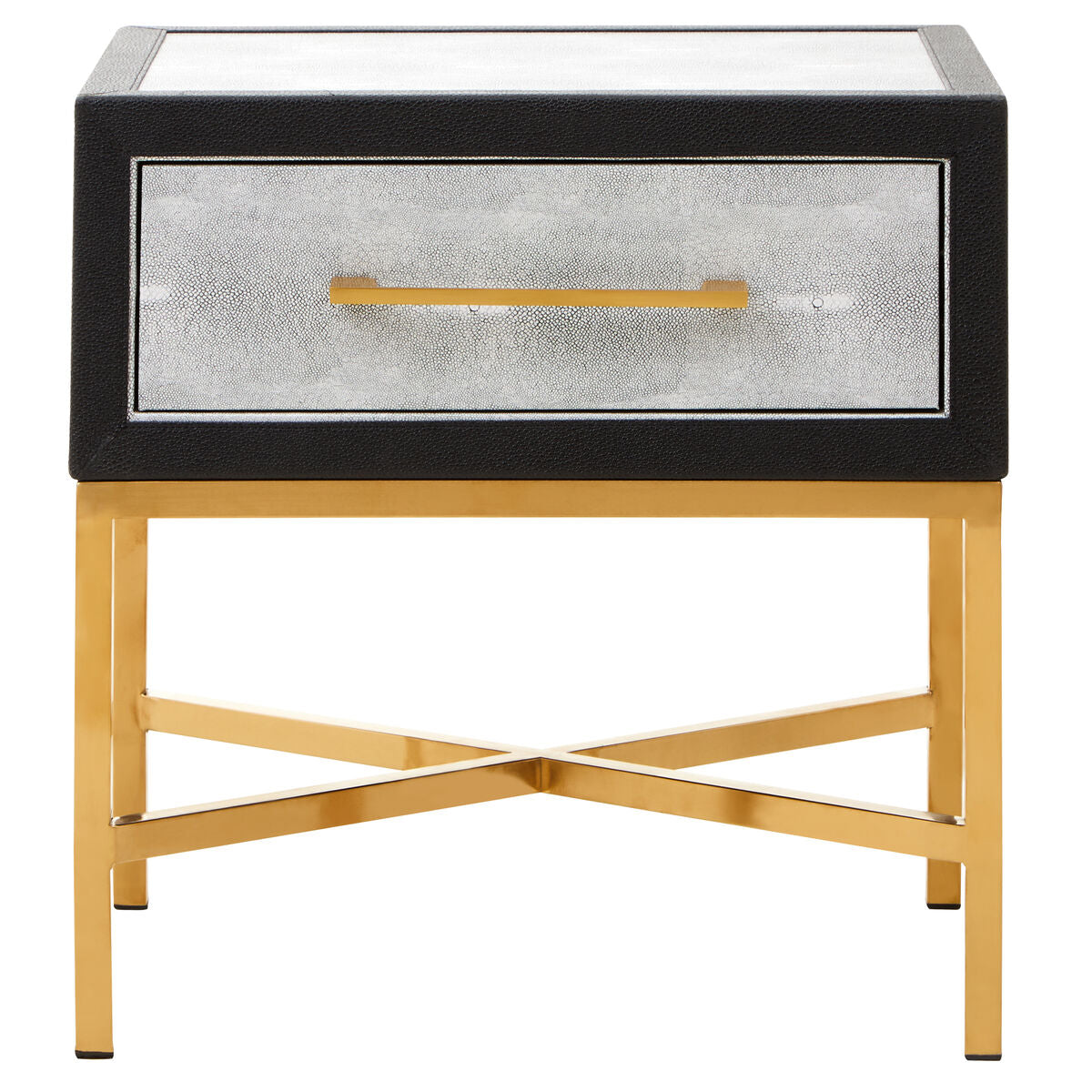 Cadiz 1 Drawer Shagreen Side Table - Image 2