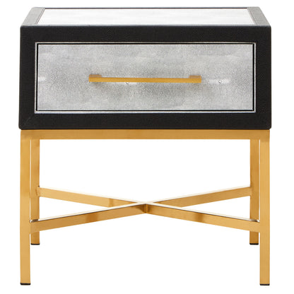 Cadiz 1 Drawer Shagreen Side Table - Image 2