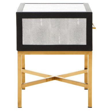 Cadiz 1 Drawer Shagreen Side Table - Image 6
