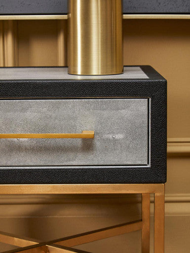 Cadiz 1 Drawer Shagreen Side Table - Image 8