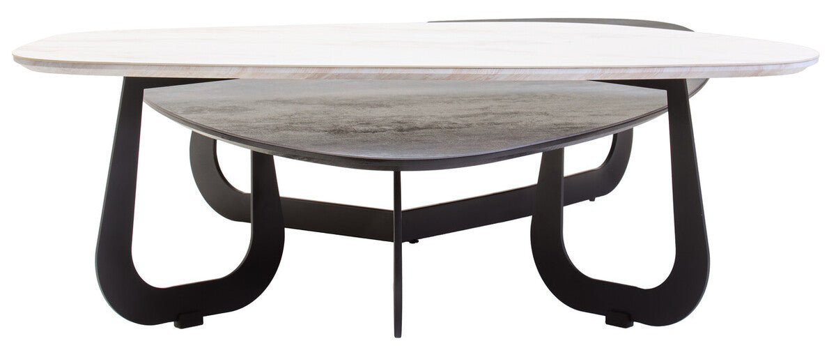Imperia 2 Tier Large Asymmetrical Ceramic Coffee Table