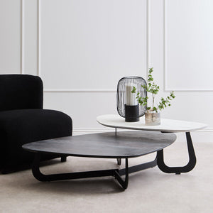 Imperia 2 Tier Large Asymmetrical Ceramic Coffee Table