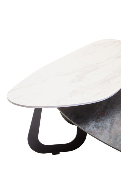 Imperia 2 Tier Large Asymmetrical Ceramic Coffee Table