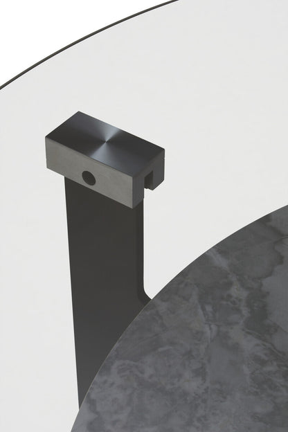 Imperia Round Grey Glass And Ceramic Large Coffee Table