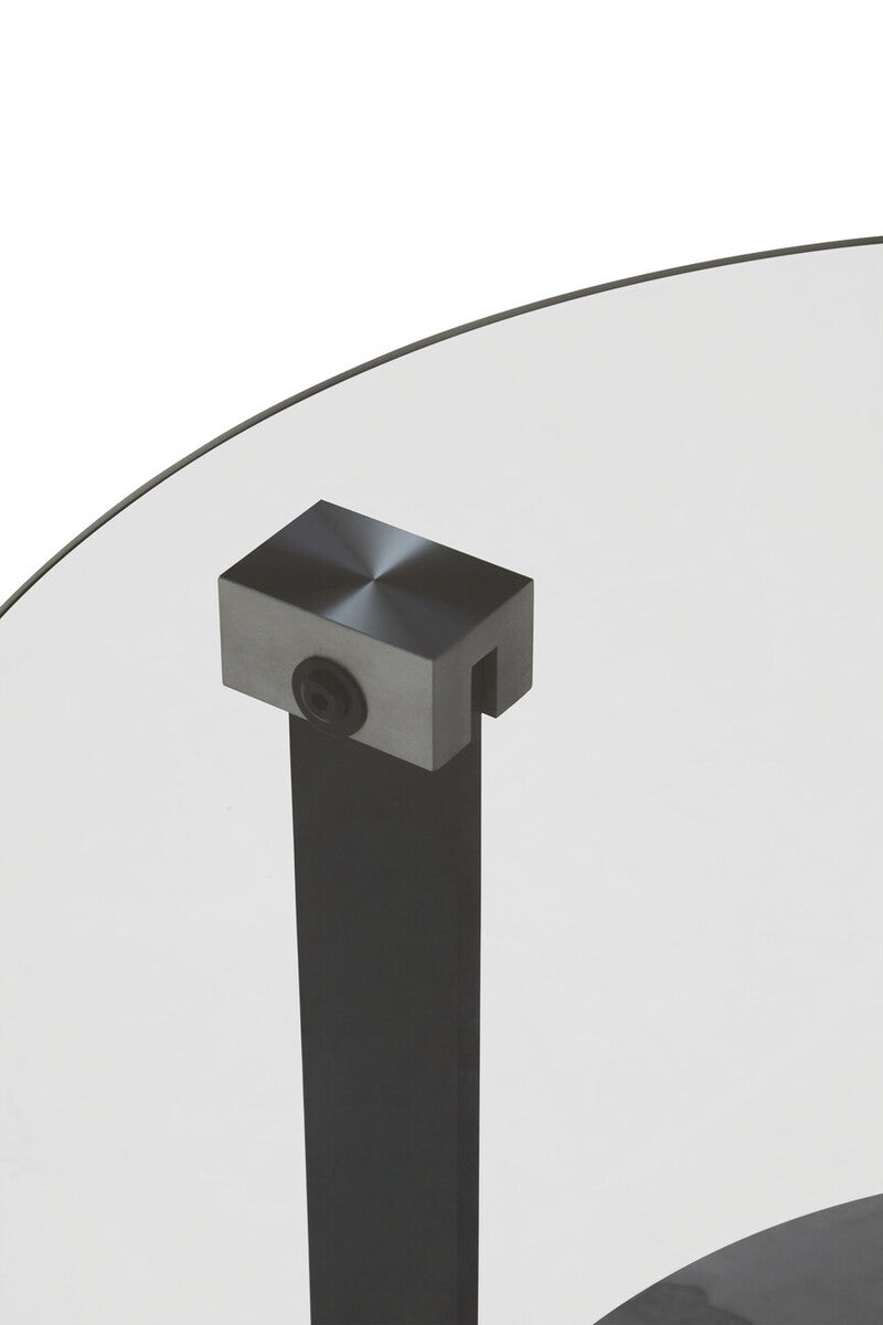 Imperia Round Grey Glass And Ceramic Small Coffee Table