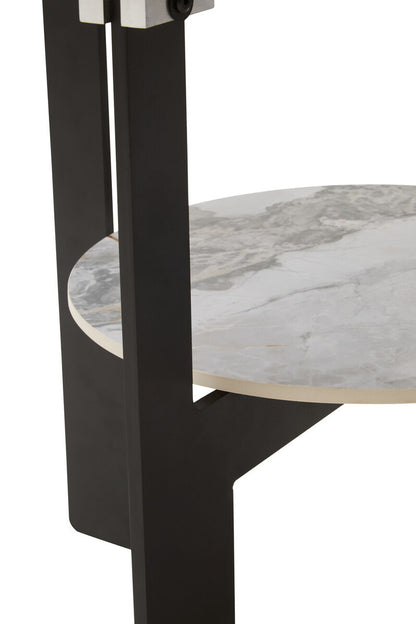 Imperia Round Grey Glass And Ceramic Small Coffee Table