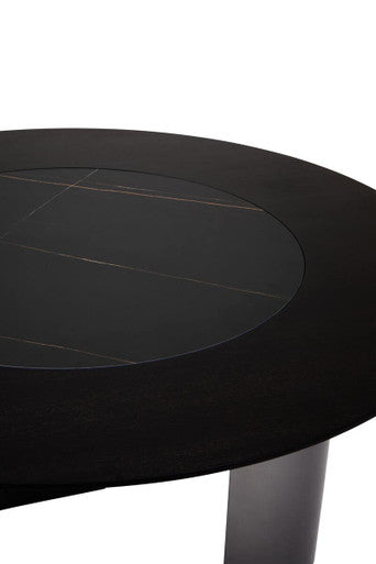 Imperia Eucalyptus Effect Round Dining Table with Ceramic Lazy Susan