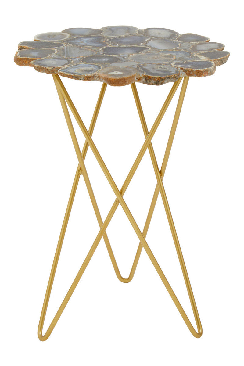 Jaipur Side Table with Agate Top