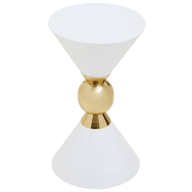 Jaipur White And Gold Finish Side Table