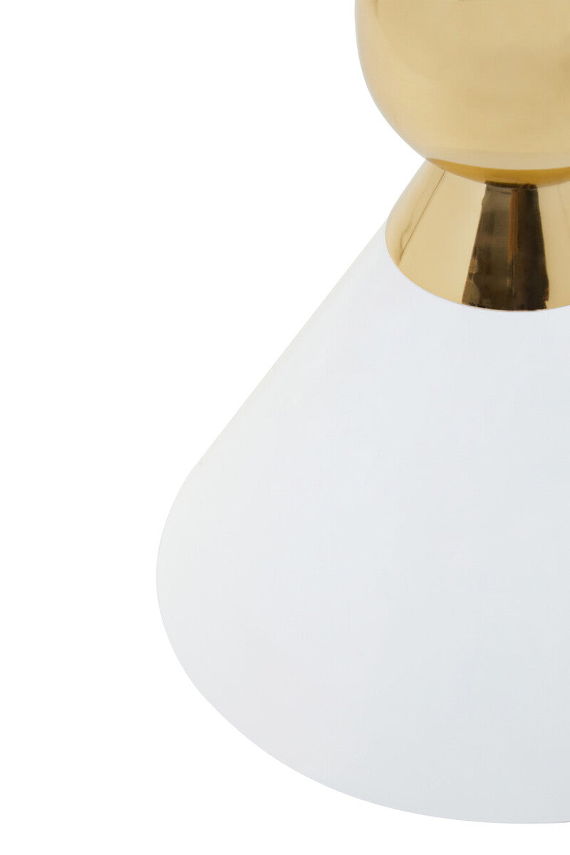 Jaipur White and Gold Finish Side Table