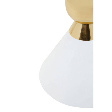 Jaipur White And Gold Finish Side Table