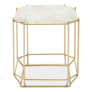Jaipur White Quartz Side Table