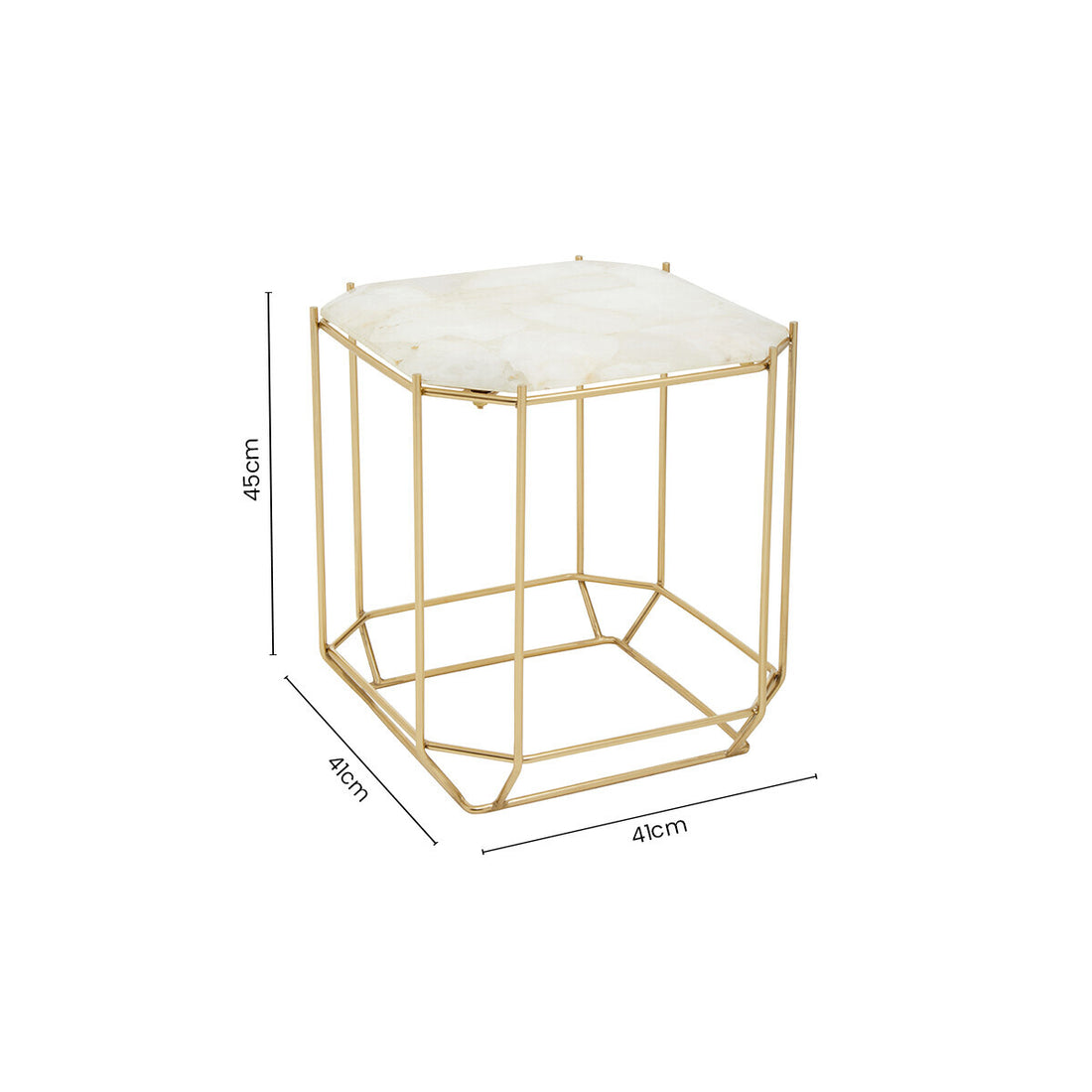 Jaipur White Quartz Side Table