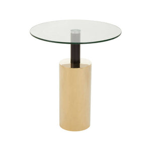 Oria Clear Glass Top and Gold Base Side Table