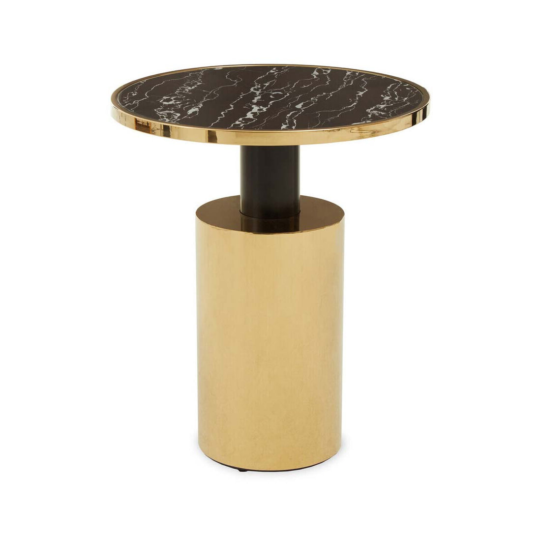 Oria Black Marble Effect Top and Gold Base Side Table