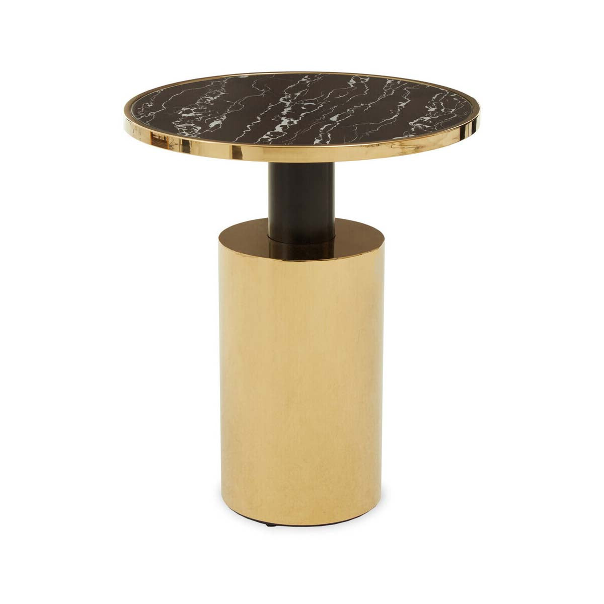 Oria Black Marble Effect Top and Gold Base Side Table