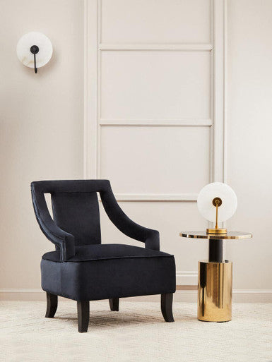 Oria Black Marble Effect Top and Gold Base Side Table