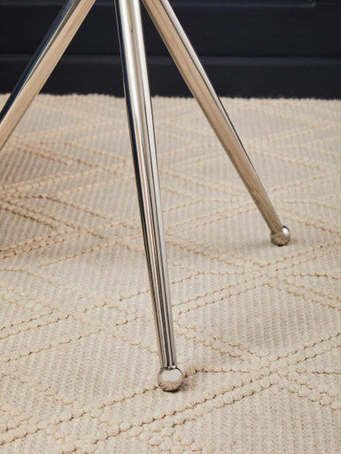 Oria Clear Glass Stainless Steel Silver Frame Side Table