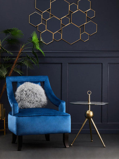 Oria Clear Glass Gold Frame Side Table