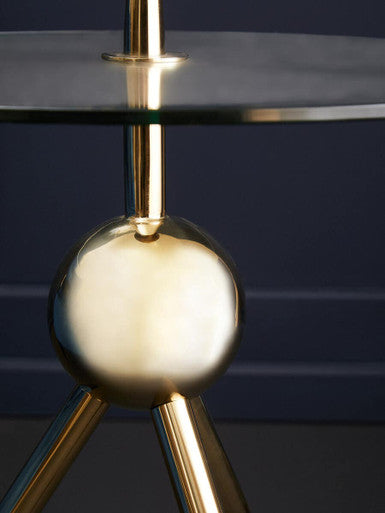 Oria Clear Glass Gold Frame Side Table