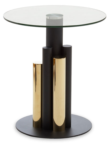 Oria Glass Gold And Black Base Side Table