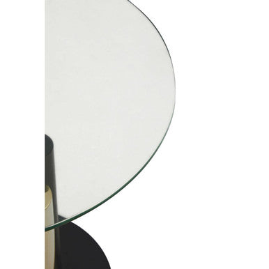 Oria Glass Gold And Black Base Side Table