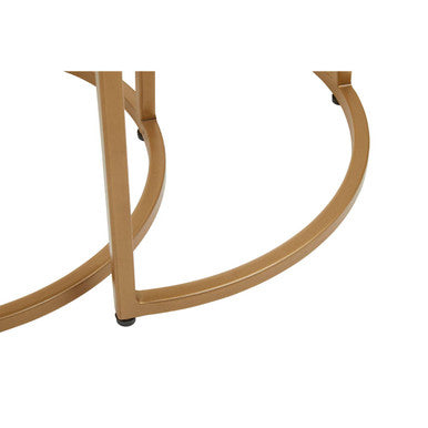 Varana Nest Of Two Half Moon Black Marble Top Tables