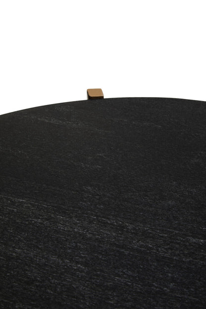 Varana Set of 2 Black Marble Top Round Side Table