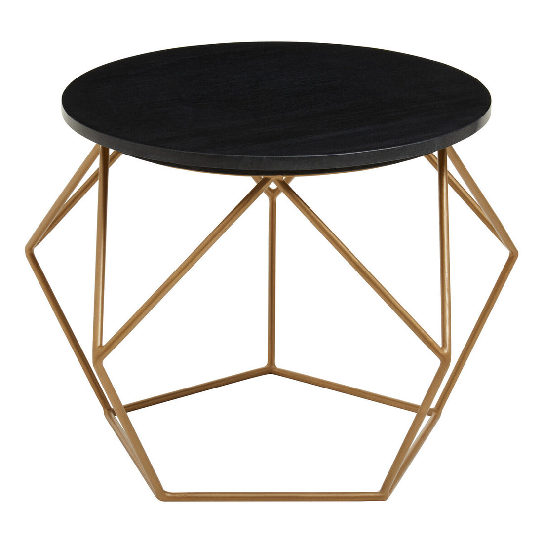 Varana Round Marble Top Coffee Table With Gold Finish Frame