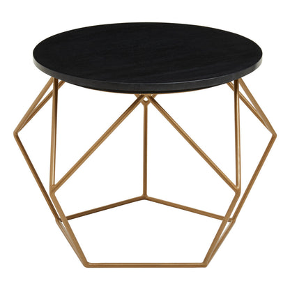 Varana Round Marble Top Coffee Table With Gold Finish Frame