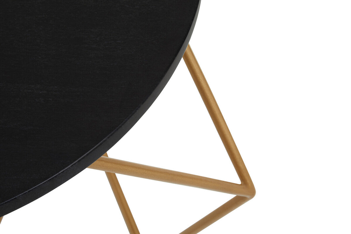 Varana Round Marble Top Coffee Table With Gold Finish Frame