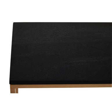 Varana Black Marble Top Console Table With Gold Iron Frame