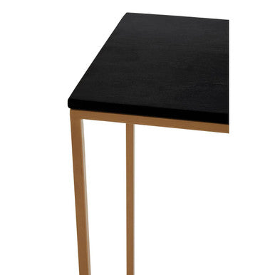 Varana Black Marble Top Console Table With Gold Iron Frame