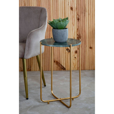 Mandoli Green Marble Side Table