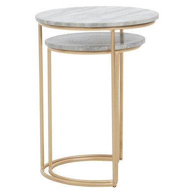 Mandoli Nest Of 2 Natural Marble Side Table