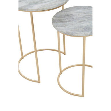 Mandoli Nest Of 2 Natural Marble Side Table