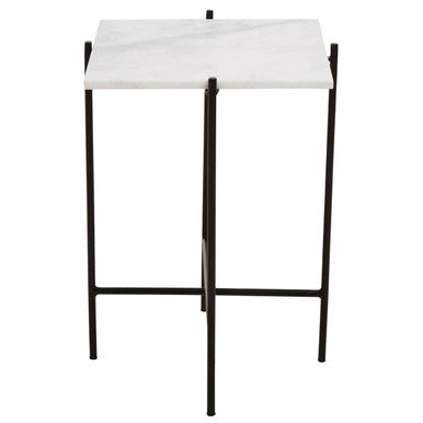 Mandoli White Marble Side Table