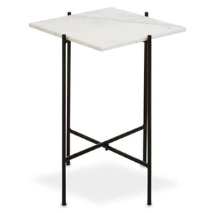 Mandoli White Marble Side Table