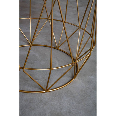 Mandoli Green Side Table With Gold Frame