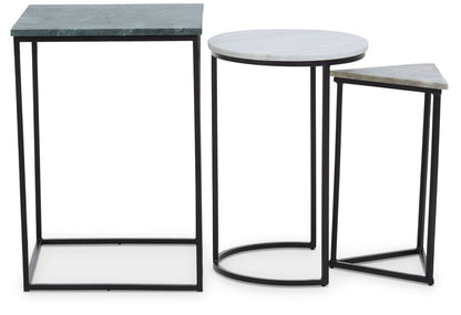 Mandoli Nest Of 3 Assorted Marble Tables