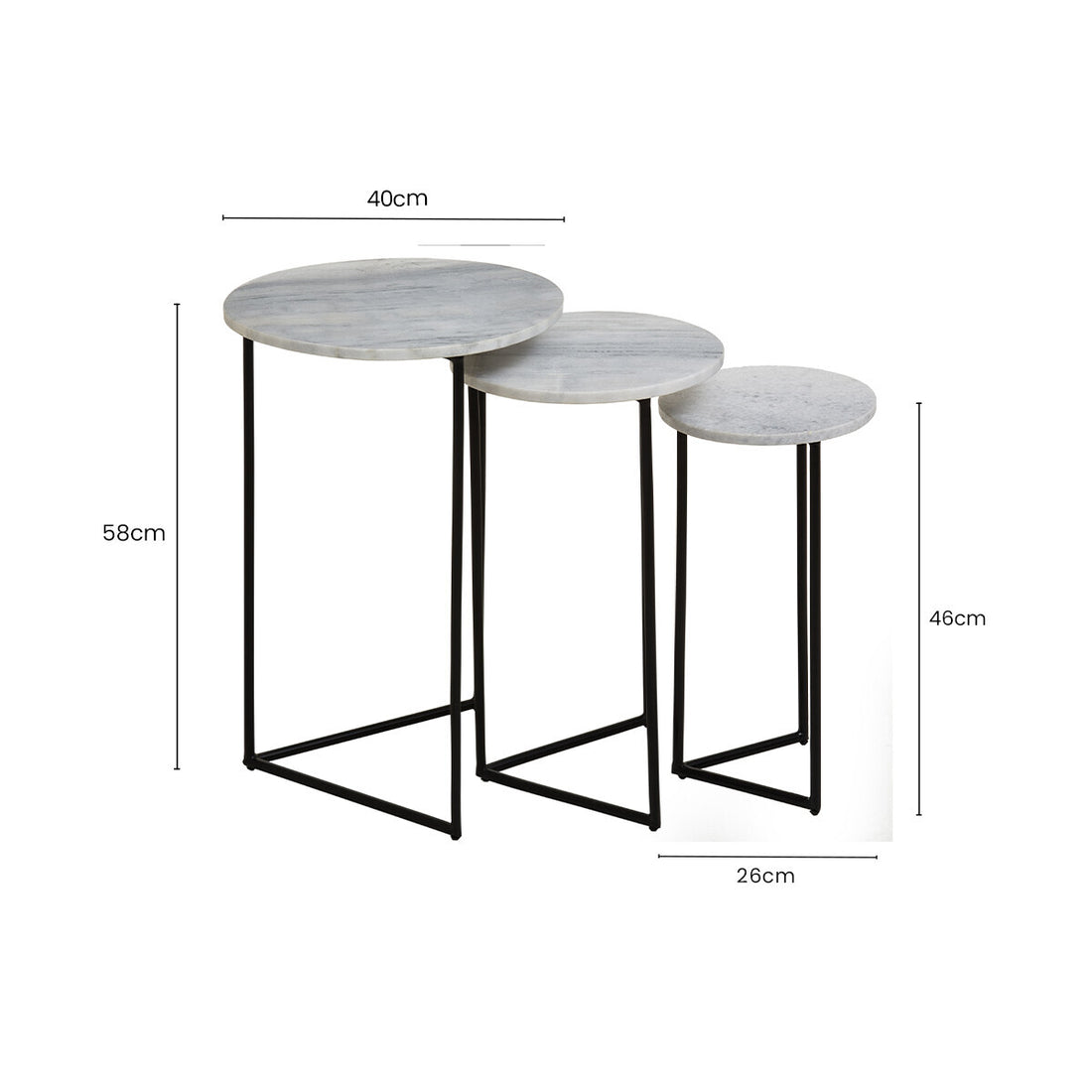 Mandoli Nest Of 3 White Marble Side Tables - Image 12