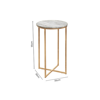 Mandoli Natural Marble Side Table