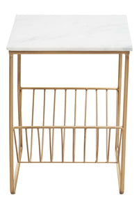 Mandoli White Marble Rack Side Table