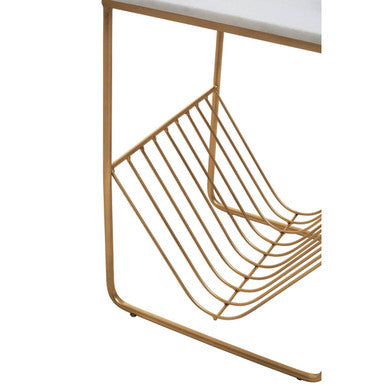 Mandoli White Marble Rack Side Table