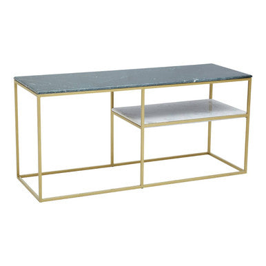 Nirav Assorted Marble And Gold Frame Console Table