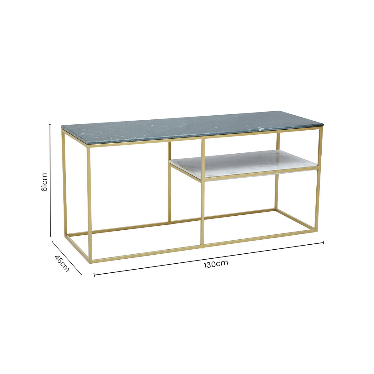 Nirav Assorted Marble And Gold Frame Console Table