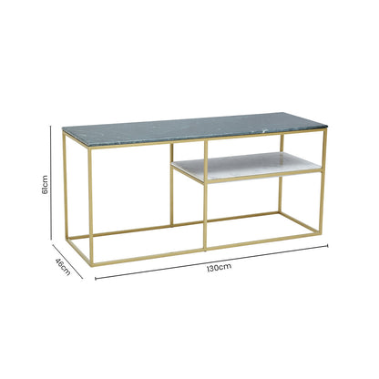 Nirav Assorted Marble And Gold Frame Console Table